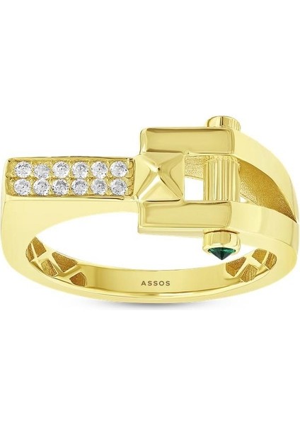 Taşlı Tasarım Altın Yüzük - 14K