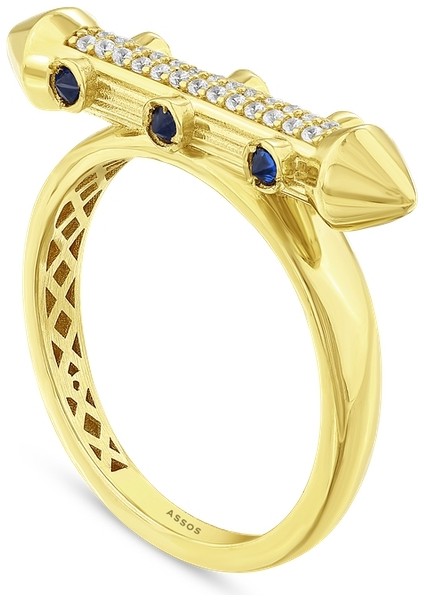 Taşlı Tasarım Altın Yüzük - 14K