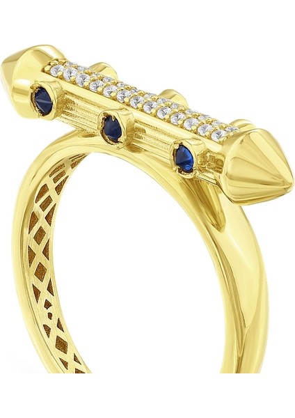 Taşlı Tasarım Altın Yüzük - 14K