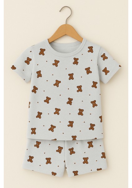Kız Çocuk Teddy Desenli Şortlu Pijama Takımı fırsatları