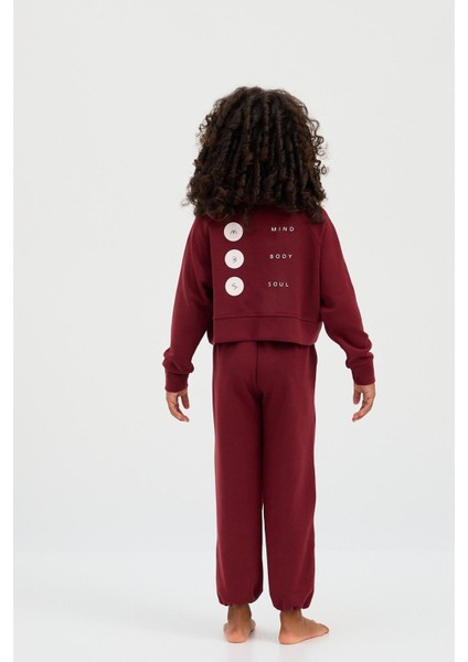 Kız Çocuk Basıc Fluffy Sweatshirt Bordo