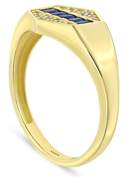 Renkli Taşlı Altın Yüzük - 14K