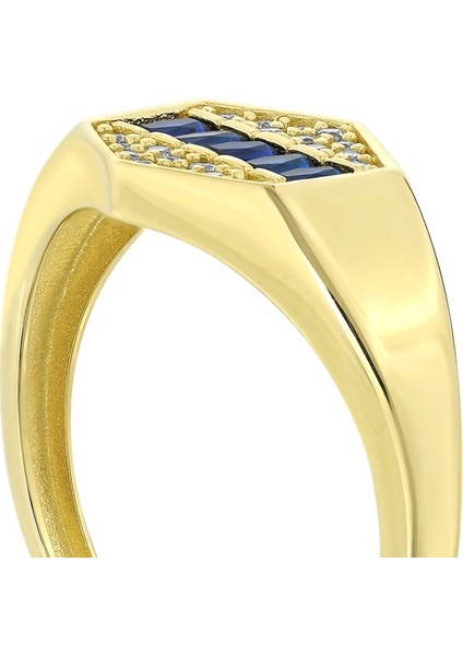 Renkli Taşlı Altın Yüzük - 14K