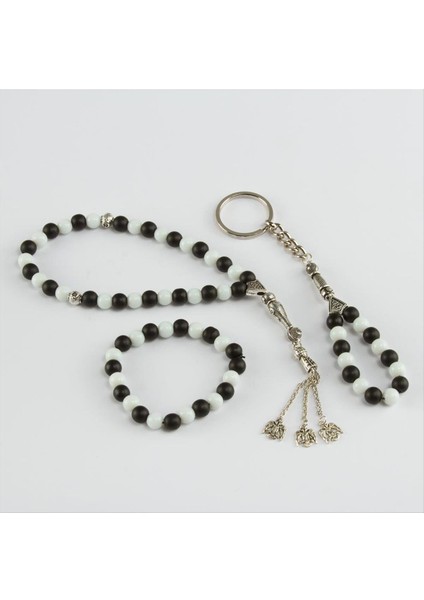 3' Lü Doğal Taş Set (Anahtarlık,bileklik,tesbih)