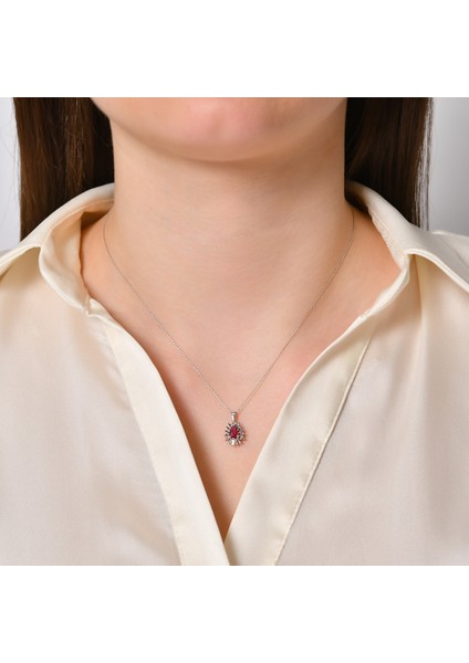 0.05 Karat Yakut Taşlı Pırlanta Kolye modelleri