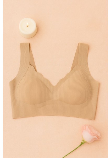 Dikişsiz Balensiz Lazer Kesim Hayalet Yarım Atlet – Ten Rengi Rahat Kadın Sütyen fiyatları