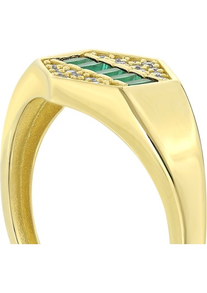 Altın Renkli Taşlı Yüzük - 14K