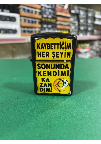 Kendimi Kazandım Yazılı Benzinli Çakmak