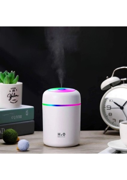 Usb Rengarenk Işıklı 300 Ml Ulrasonik Hava Nemlendirici Buhar Makinesi Ve Hava Aroma Difüzörü (4915) Go-53-vice/(1395)