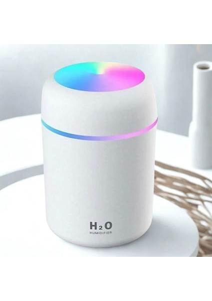 Usb Rengarenk Işıklı 300 Ml Ulrasonik Hava Nemlendirici Buhar Makinesi Ve Hava Aroma Difüzörü (4915) Go-53-vice/(1395)