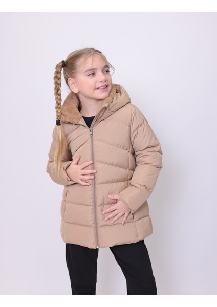 HANDEGIRL ÇOCUK MONT Kapüşonlu Şişme Kız Çocuk Mont