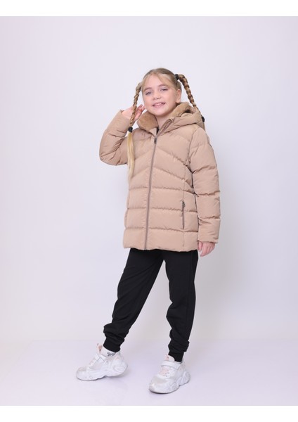 HANDEGIRL ÇOCUK MONT Kapüşonlu Şişme Kız Çocuk Mont