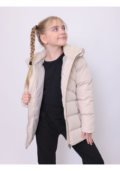 HANDEGIRL ÇOCUK MONT Kapüşonlu Şişme Kız Çocuk Mont