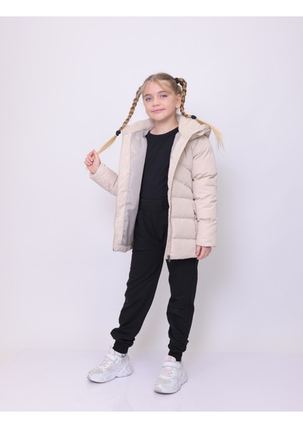 HANDEGIRL ÇOCUK MONT Kapüşonlu Şişme Kız Çocuk Mont