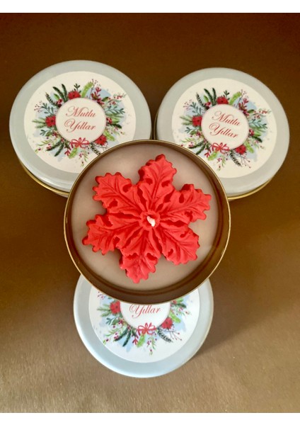 Hediyelik Teneke Kutuda %100 Doğal Vegan Soya Wax Kar Tanesi Mum fırsatları