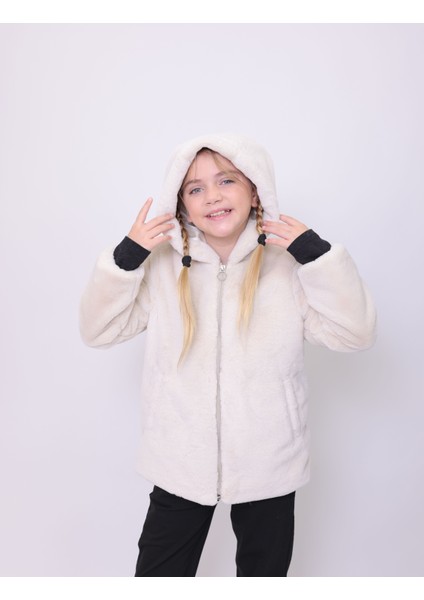 MELISA ÇOCUK MONT Kapüşonlu Rabbit Peluş Çocuk Mont