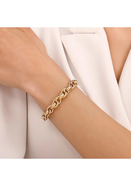 Altın Tasarım Zincir Bileklik - 14K