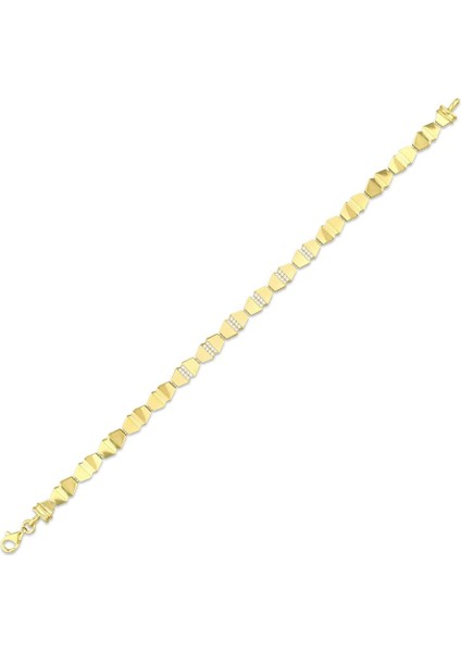 Taşlı Tasarım Altın Bileklik - 14K fırsatları