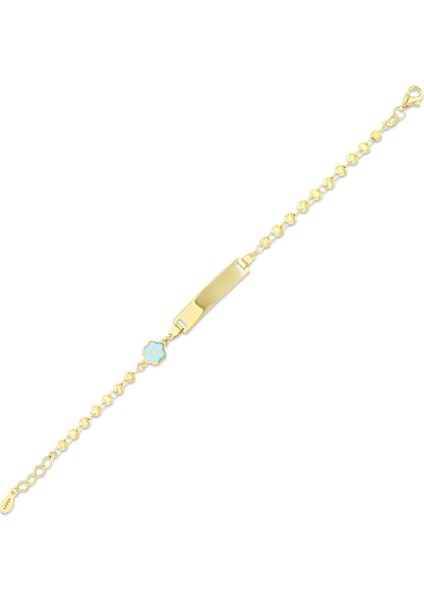 Çiçek Figürlü Altın Çocuk Künye - 14K modelleri