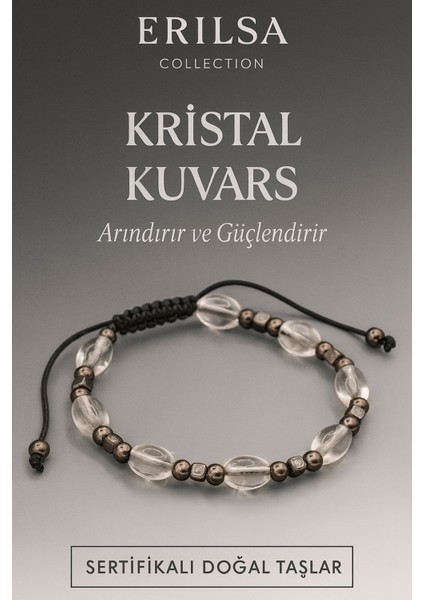 Sertifikalı Kristal Kuvars Doğal Taş Bileklik – Arındırır