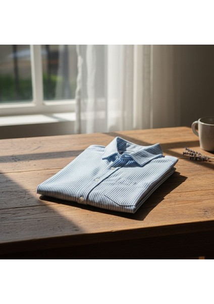 Jakarlı Çizgili Gömlek