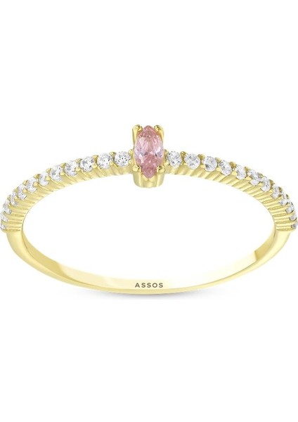 Renkli Taşlı Altın Yüzük - 14K