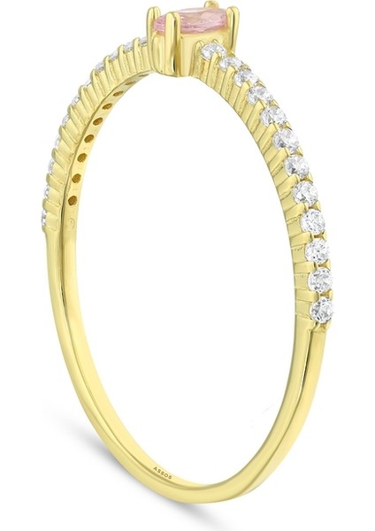 Renkli Taşlı Altın Yüzük - 14K