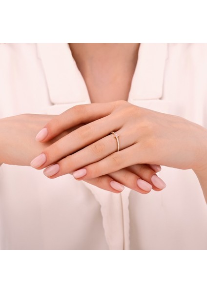 Renkli Taşlı Altın Yüzük - 14K