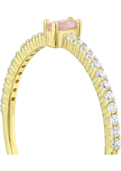 Renkli Taşlı Altın Yüzük - 14K