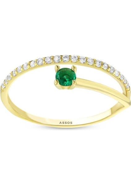 Renkli Taşlı Altın Yüzük - 14K