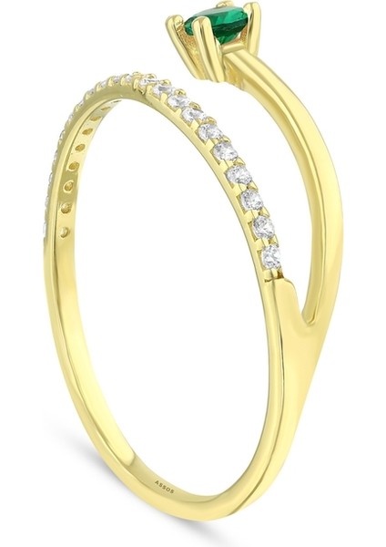 Renkli Taşlı Altın Yüzük - 14K