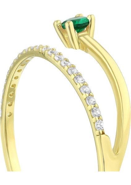 Renkli Taşlı Altın Yüzük - 14K