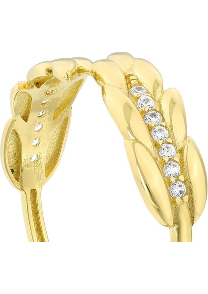 Taşlı Tasarım Altın Yüzük - 14K