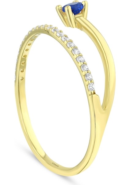 Renkli Taşlı Altın Yüzük - 14K