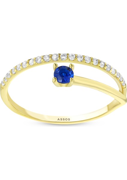 Renkli Taşlı Altın Yüzük - 14K