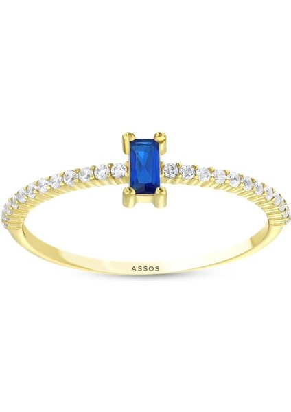 Renkli Taşlı Altın Yüzük - 14K