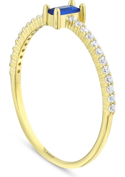 Renkli Taşlı Altın Yüzük - 14K