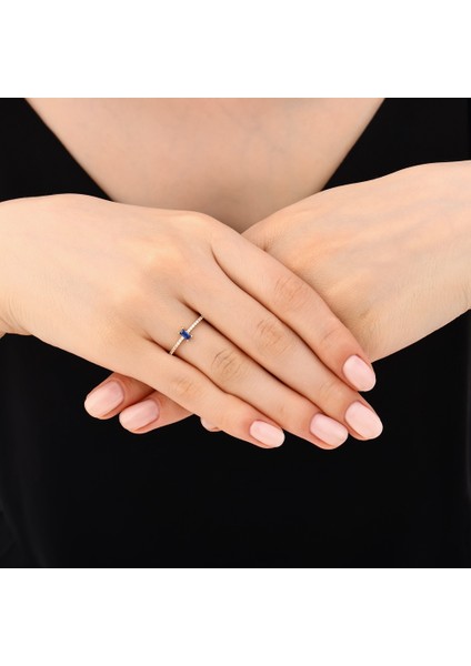 Renkli Taşlı Altın Yüzük - 14K