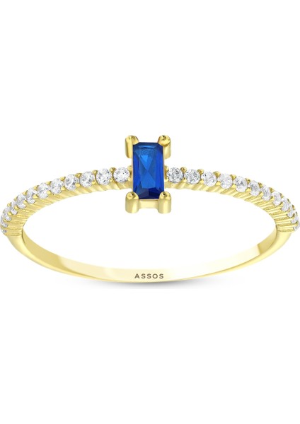 Renkli Taşlı Altın Yüzük - 14K