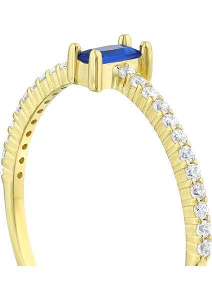 Renkli Taşlı Altın Yüzük - 14K