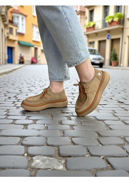 D25KA-7025 Bej Hakiki Deri Tam Ortopedik Kadın Casual Günlük Ayakkabı fırsatları