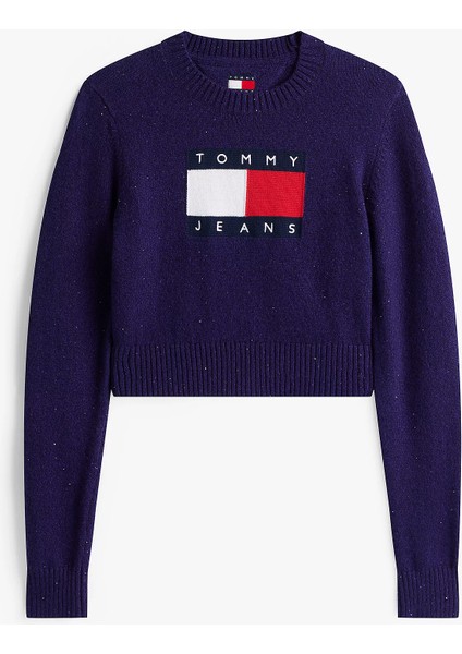 Tjw Işıltılı Bayrak Desenli Kadın Mor Kazak DW0DW21690VLY indirimleri