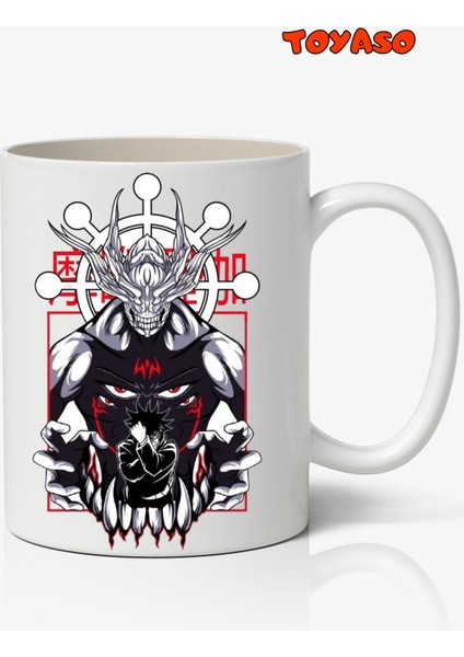 Megumi Fushiguro Mahoraga - Jujutsu Kaisen Anime Temalı Beyaz Kupa Bardak Sevgiliye Arkadaşa Hediye