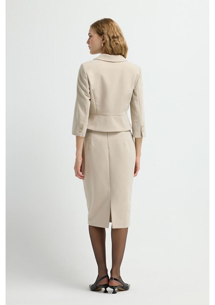 Cep Kapaklı Crop Ceket Bej 11944859001 indirimleri