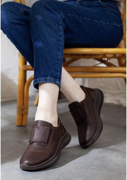 D25KA-3475 Kahve Hakiki Deri Tam Ortopedik Kadın Casual Günlük Ayakkabı fiyatları