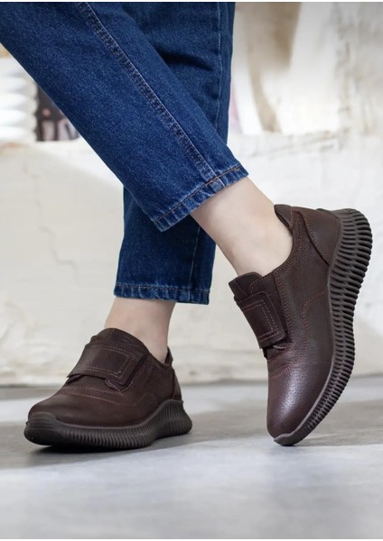 D25KA-3475 Kahve Hakiki Deri Tam Ortopedik Kadın Casual Günlük Ayakkabı modelleri