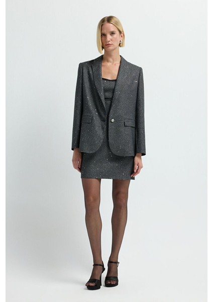 Kolsuz Gabardin Elbise Antrasit 12444585002 indirimleri