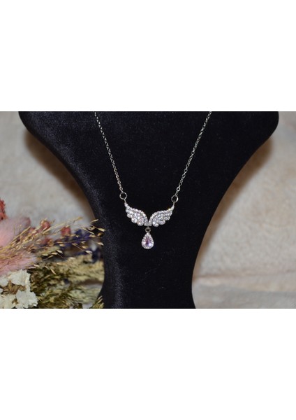 Zarif Kanat Formlu Çelik Kolye fırsatları