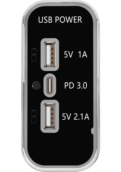 Dc 12V 24V Panel Montaj 3 USB Bağlantı Noktaları 2 Usb-Bir 3.1A + Tip-C Pd3.0 Araç Şarj Soketi
