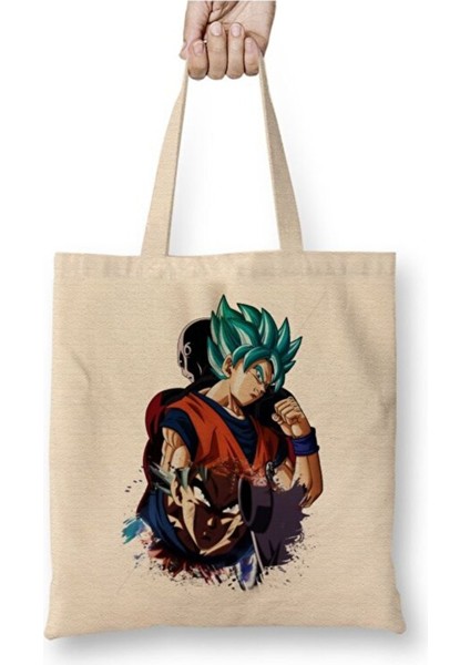 Dragon Ball Z Goku Bez Çanta Uzun Saplı Alışveriş Çantası Plaj Çantası